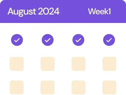 Illustration of a calendar with scheduled posts